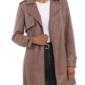 Bagatelle Open Front Faux Leather Trench NWT